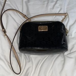 Michael Kors Black Mettalic Monogram Crossbody